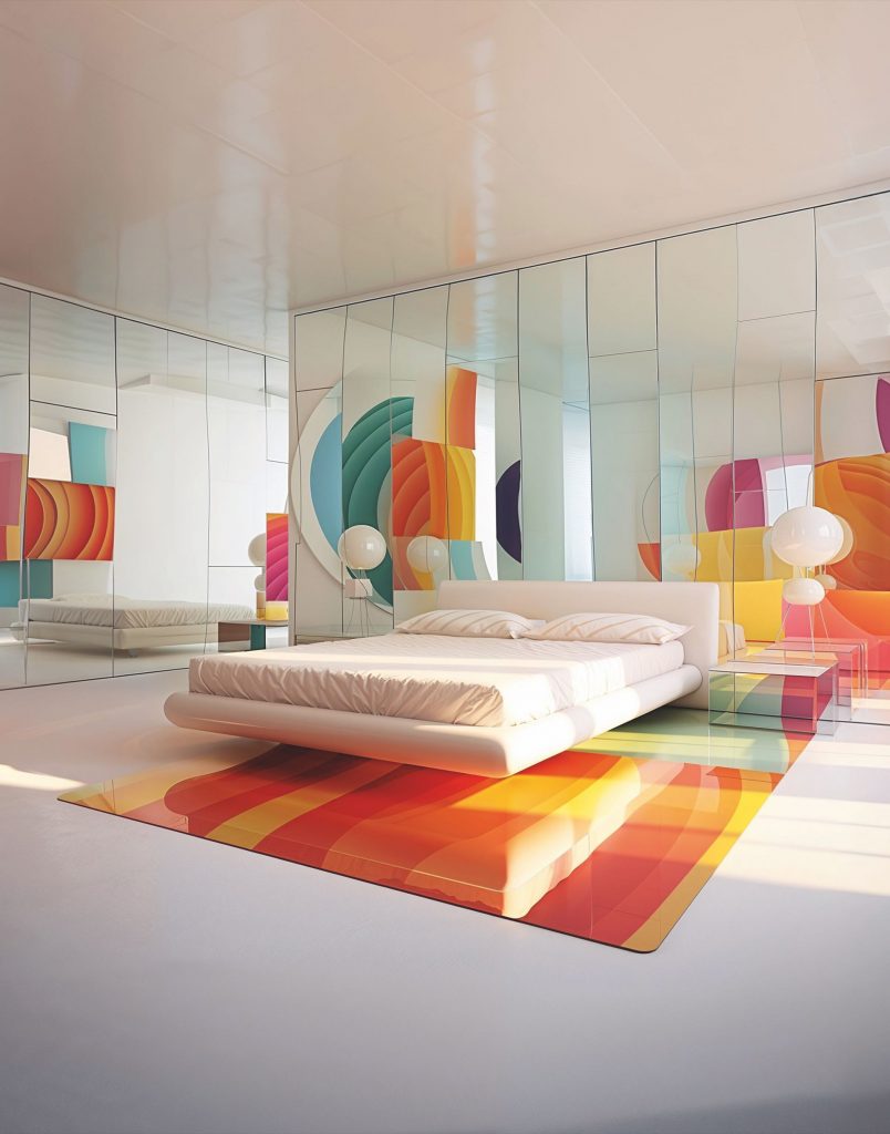 El Dormitorio inspirado en la obra de Julio Le Parc. 