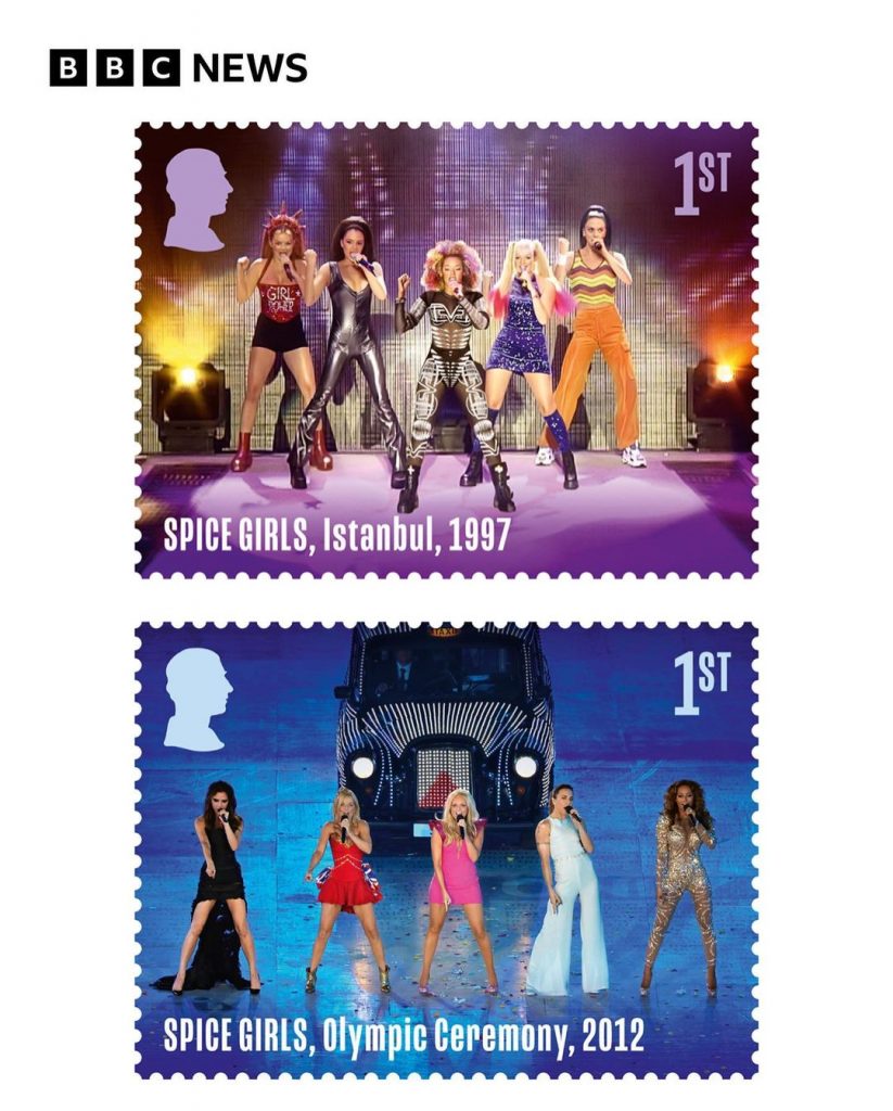 Las estampillas de Royal Mail celebran el fenómeno de la música pop de los años 90.