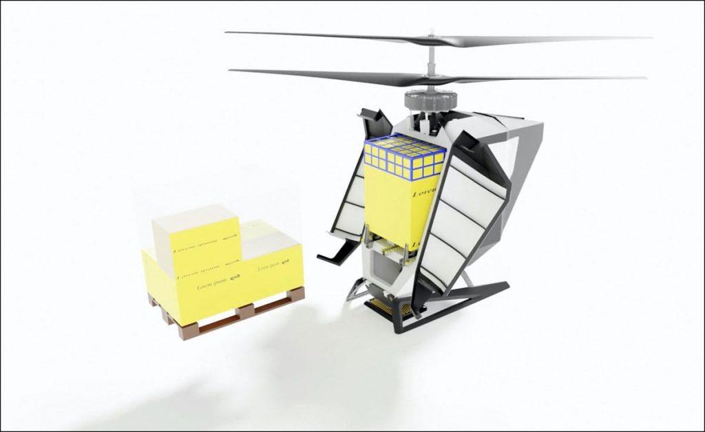Diseño del eCopter de FlyNow de carga. 