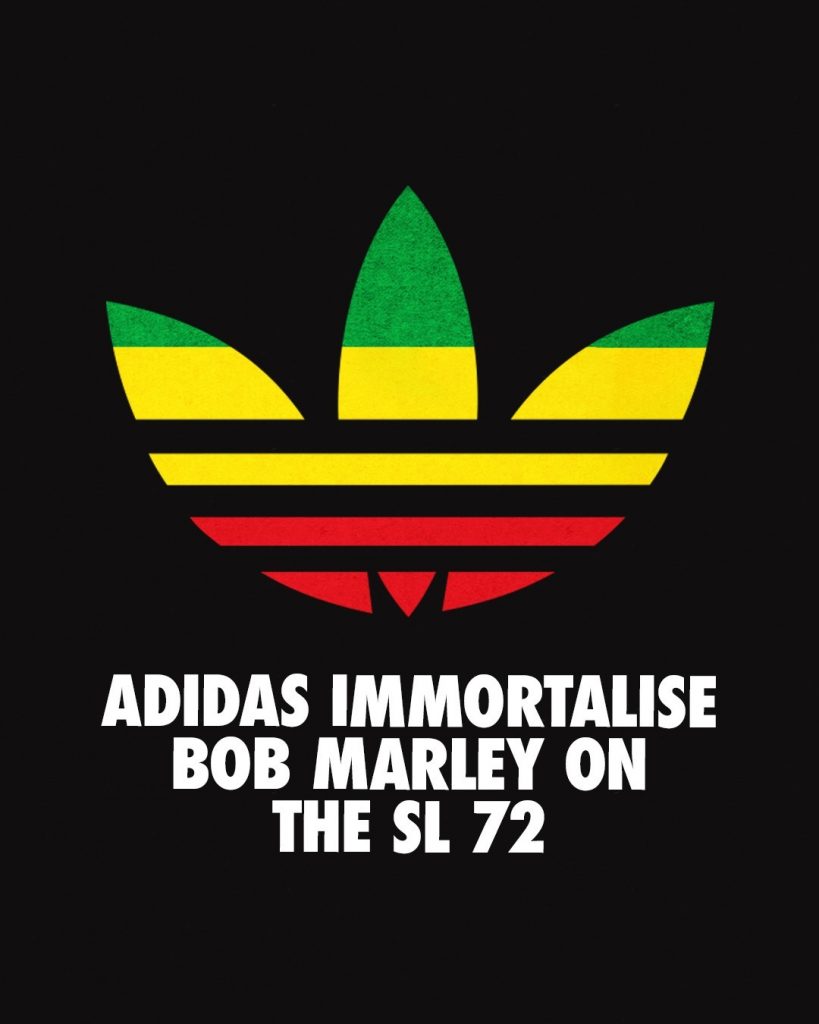 El mix verde y rojo de la bandera jamaiquina, clave del diseño de la zapatilla de adidas x Bob Marley. 