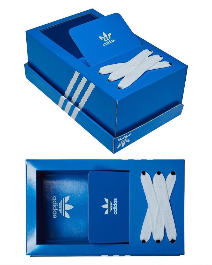 Las "zapatillas caja" The Box Shoe de adidas es un lanzamiento del Día de los Inocentes 2024. 
