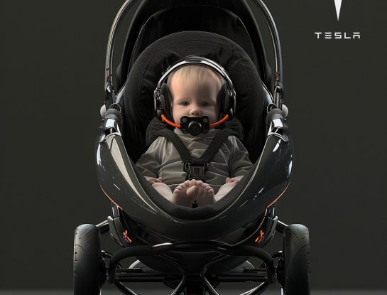Así son los coches para bebés futuristas de Tesla creados con Inteligencia Artificial