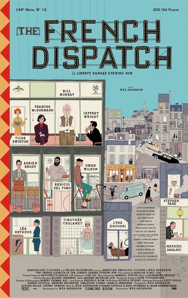 El póster oficial de The French Dispatch es un visual 100 % Wes Anderson.