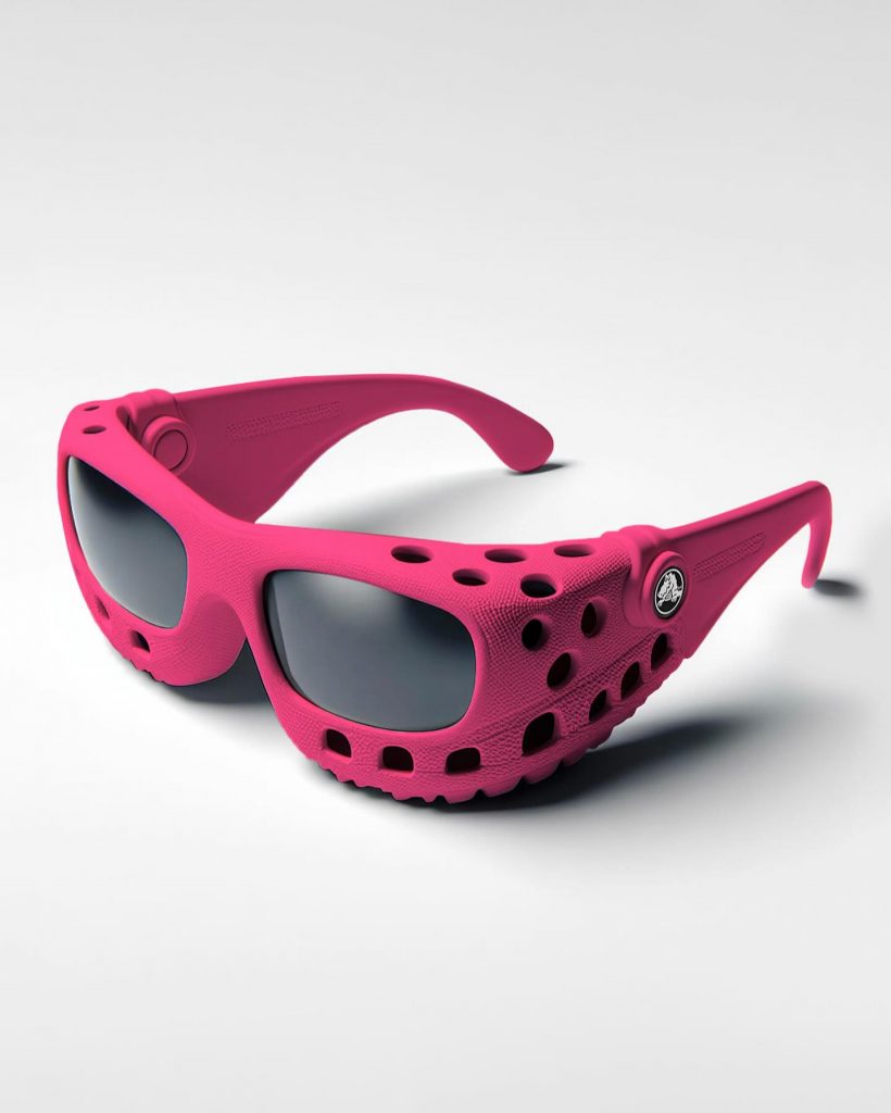 Las gafas de sol de Crocs según el diseñador gráfico Davide Perella. 