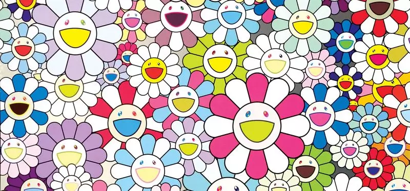 Las flores sonrientes de Takashi Murakami. ítem de arte pop y de moda del siglo XXI.