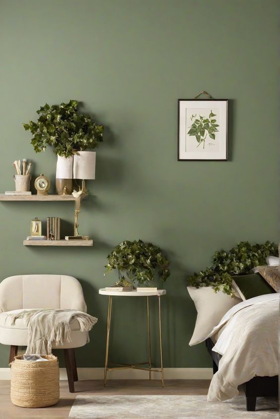 El verde oliva, ideal para combinar con la vegetación natural del interiorismo. 