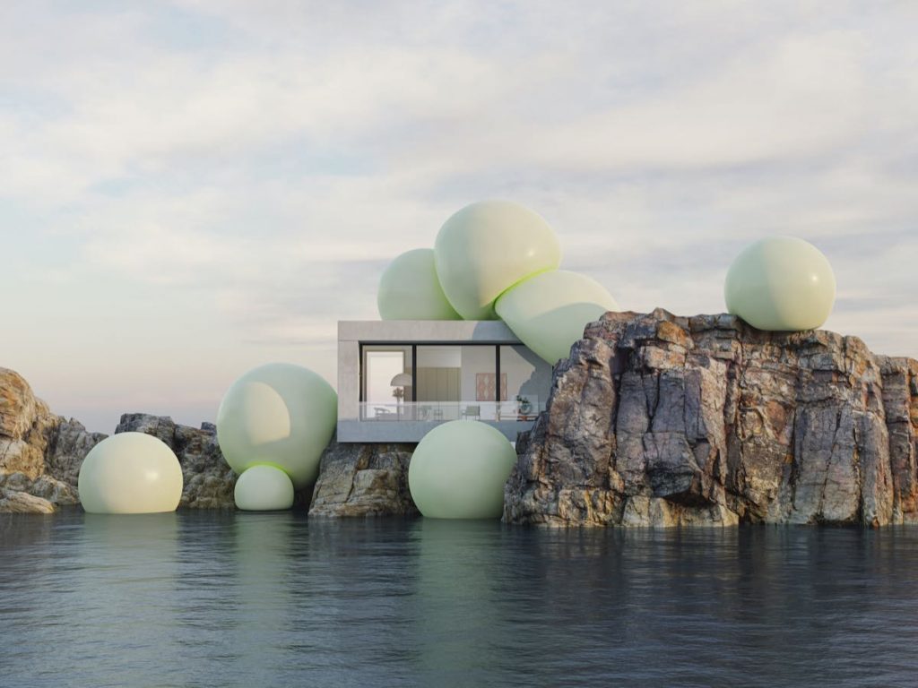 Una casa en un entorno demasiado fantástico para ser real: es IA. Imagen: Getty Images. 
