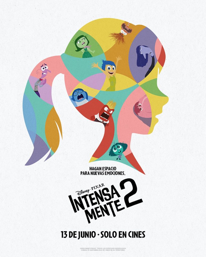 El poster 100 % de diseño de “Intensa-Mente 2” de Disney y Pixar. 