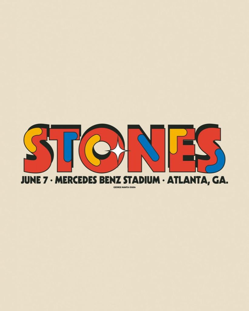 El diseño de George Manta para anunciar el show de The Rolling Stones en Atlanta. 