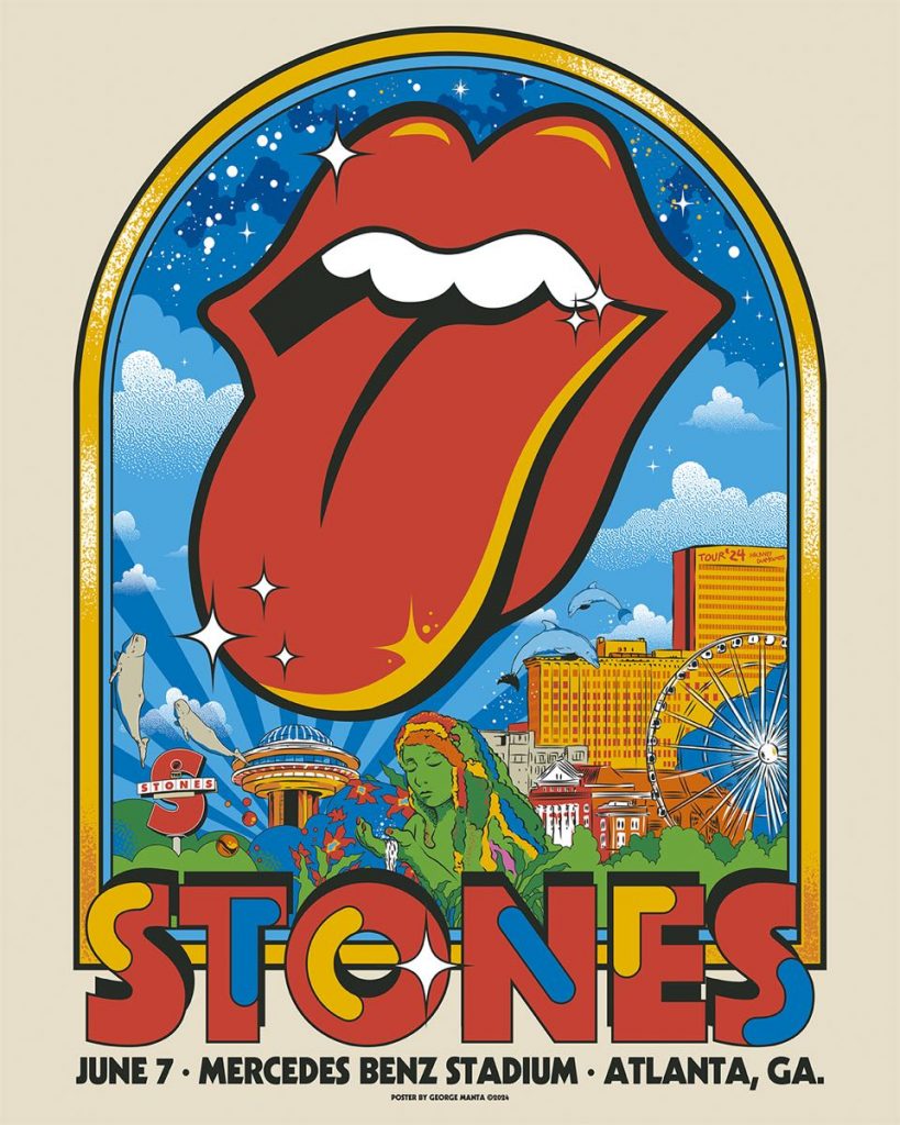 George Manta creó el póster oficial del show de The Rolling Stones en Atlanta de la gira “Hackney Diamonds Tour 2024. 