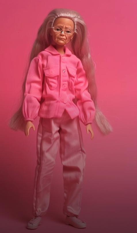 La artista Monika Kozub usó la inteligencia artificial para envejecer a Barbie. 