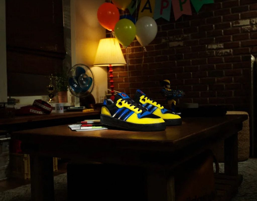 Los botines adizero Electric de adidas x Wolverine, en el clásico amarillo y azul del comic. 