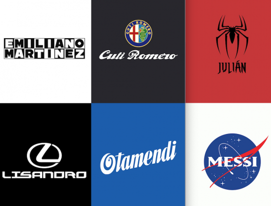 Un diseñador recreó el logo de marcas top con las figuras de la Selección Argentina