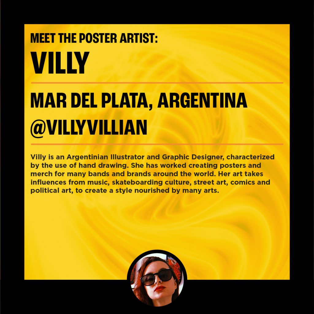 Así anunció Mr. TSURT, del team de arte de Pearl Jam, el trabajo de la ilustradora argentina Villy. 