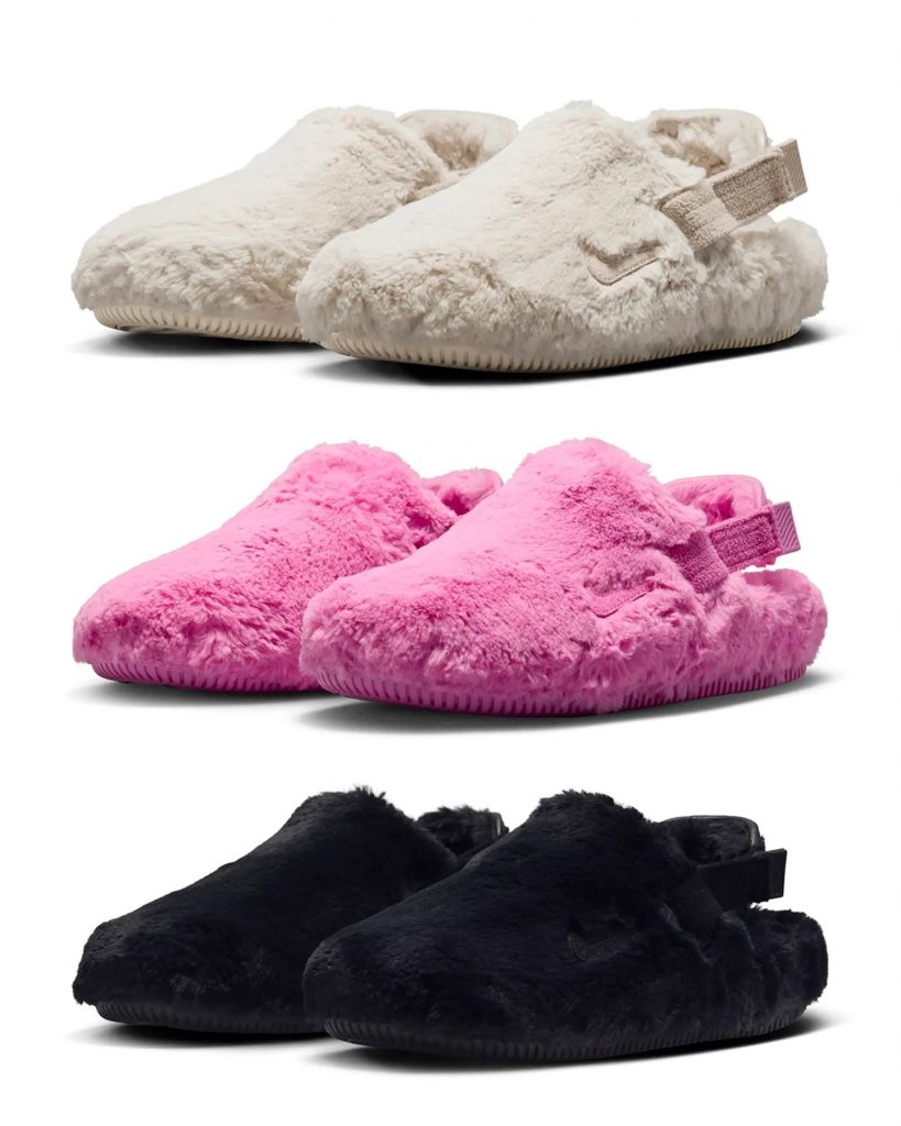 La colección completa de Nike Calm Mules Fluff, calzado boom del año. 