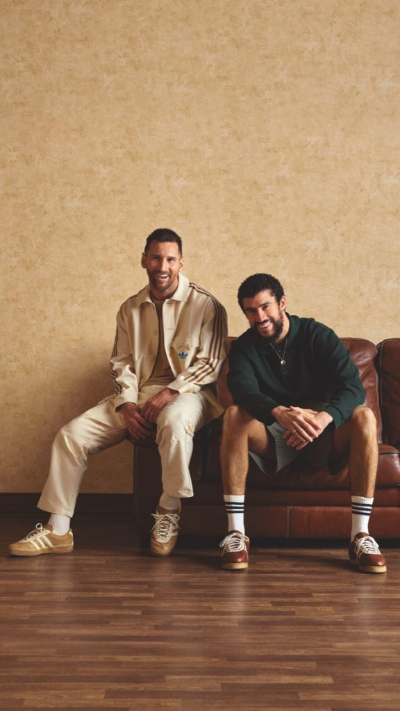 Las zapatillas adidas de Leo Messi y Bad Bunny expresan la pasión por el deporte y la música. 