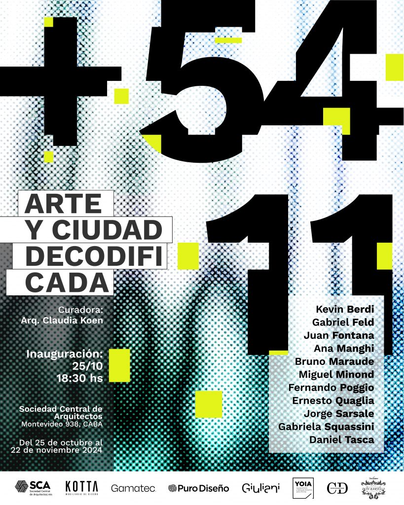 El póster de “+54 11: Arte y Ciudad Decodificada”. 