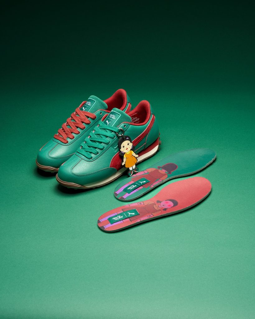 Las zapatillas Puma x Squid Game Pack / Easy Rider, inspiradas en los trajes de los participantes de" El Juego del Calamar". 