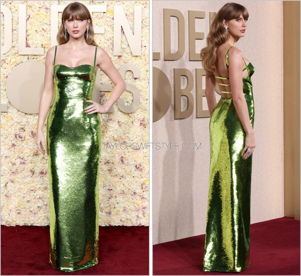 Taylor Swift enfundada en verde, el color de 2024. 