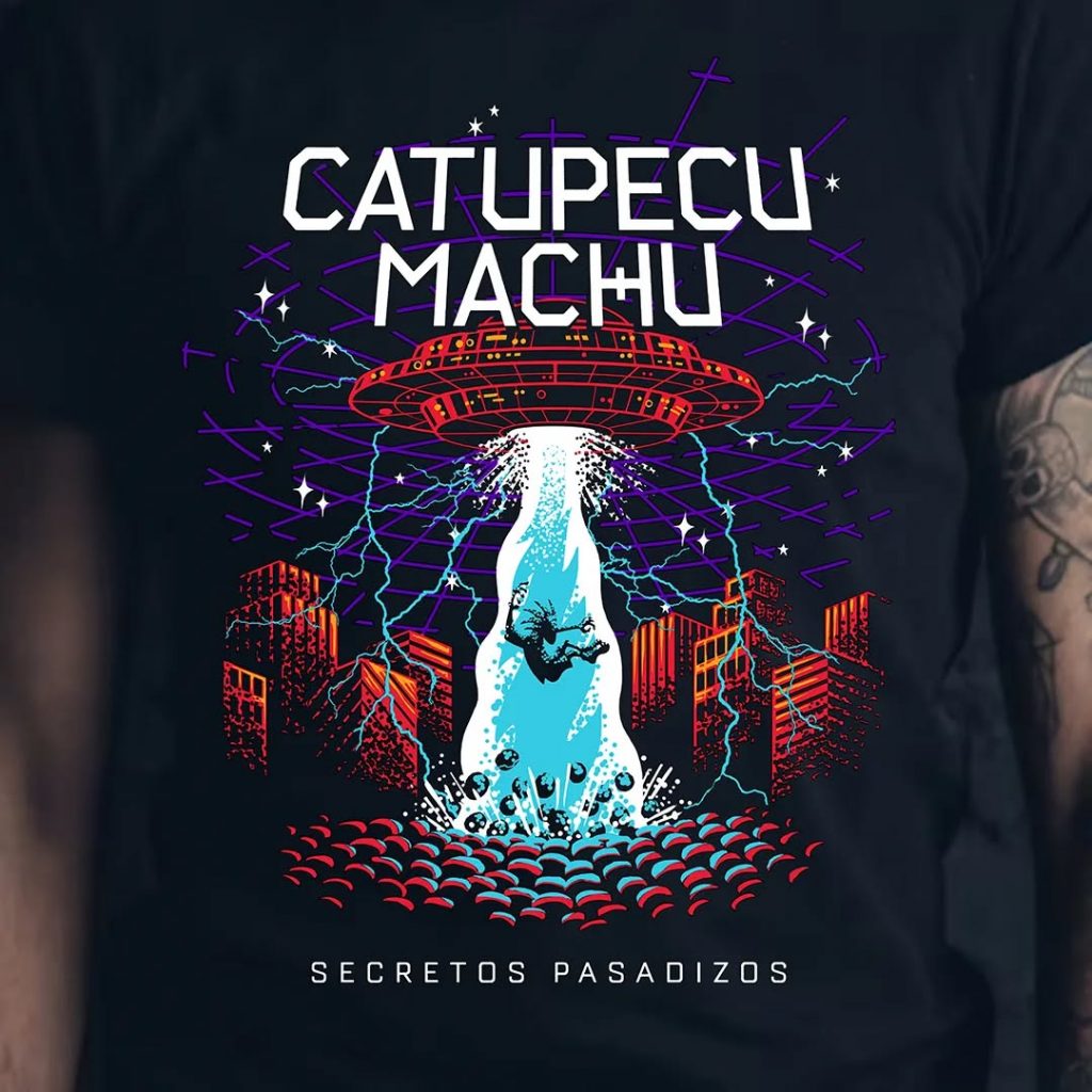 Diseño de estampa para merch oficial de Catupecu Machu. 