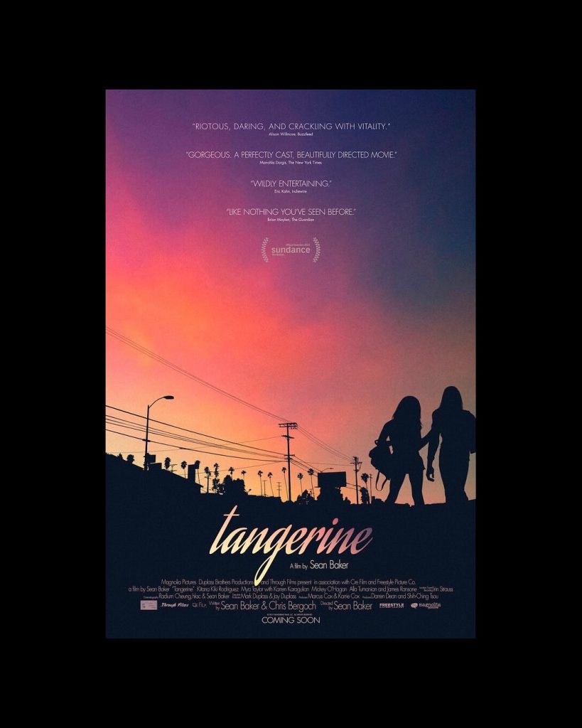 Tangerine” (2015) fue la primera vez que Sean Baker utilizó la tipografía Aguafina Script.