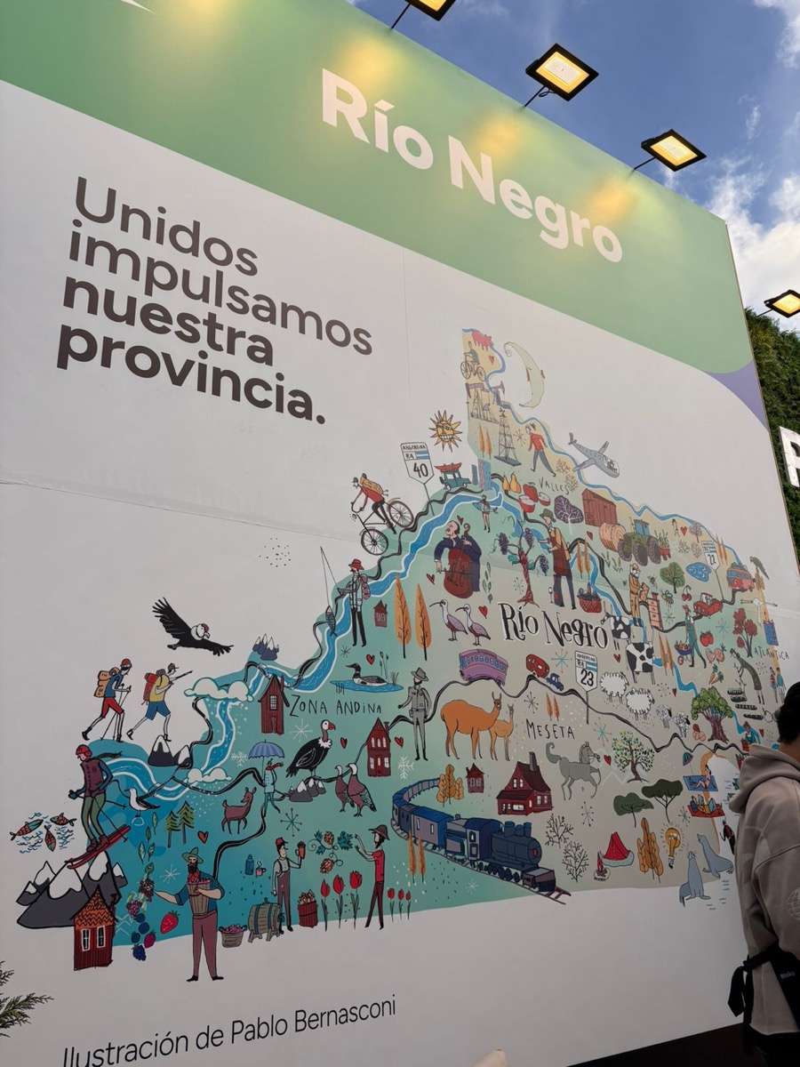 El mapa creado por Pablo Bernasconi resignifica el territorio de Río Negro.
