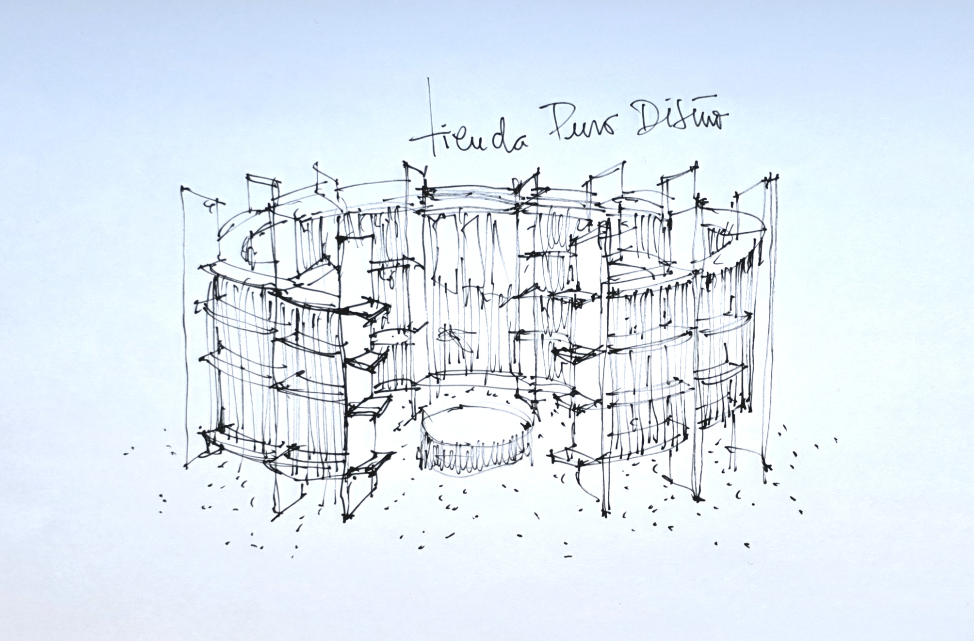 
Boceto del diseño de Puro Diseño Tienda Oficial x Julio Oropel.