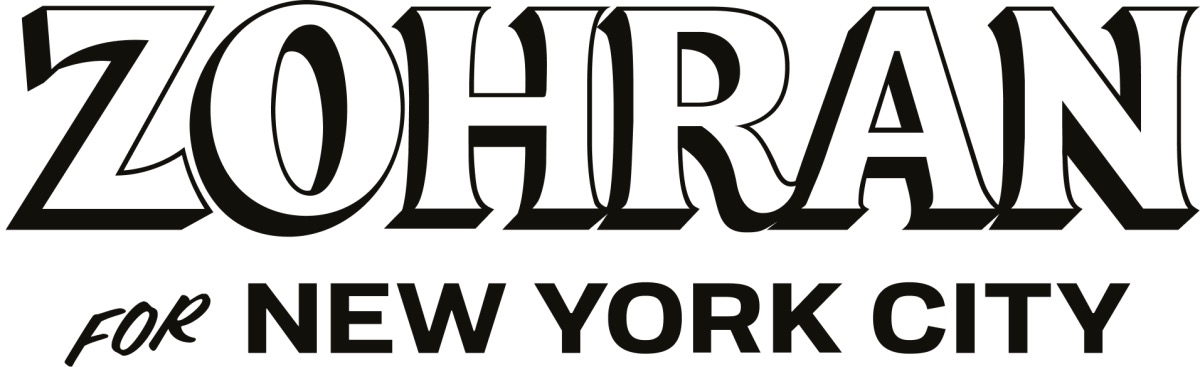 Zohran en blanco y negro y según la visión estética de su esposa, artista e ilustradora.