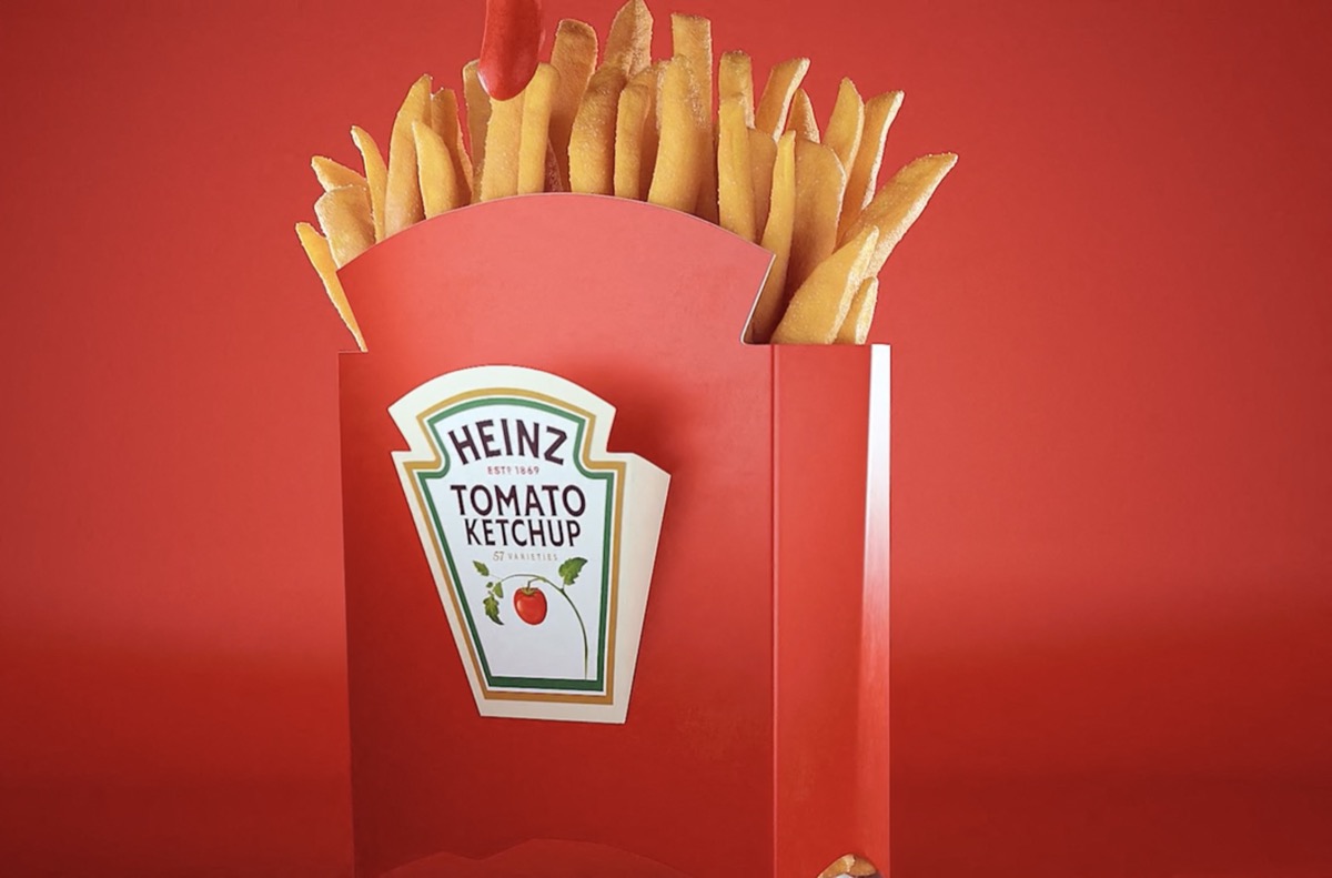 esde el punto de vista del diseño, el Heinz Dipper no solo resuelve una necesidad funcional. La caja incorpora elementos visuales que remiten a la silueta del icónico logotipo