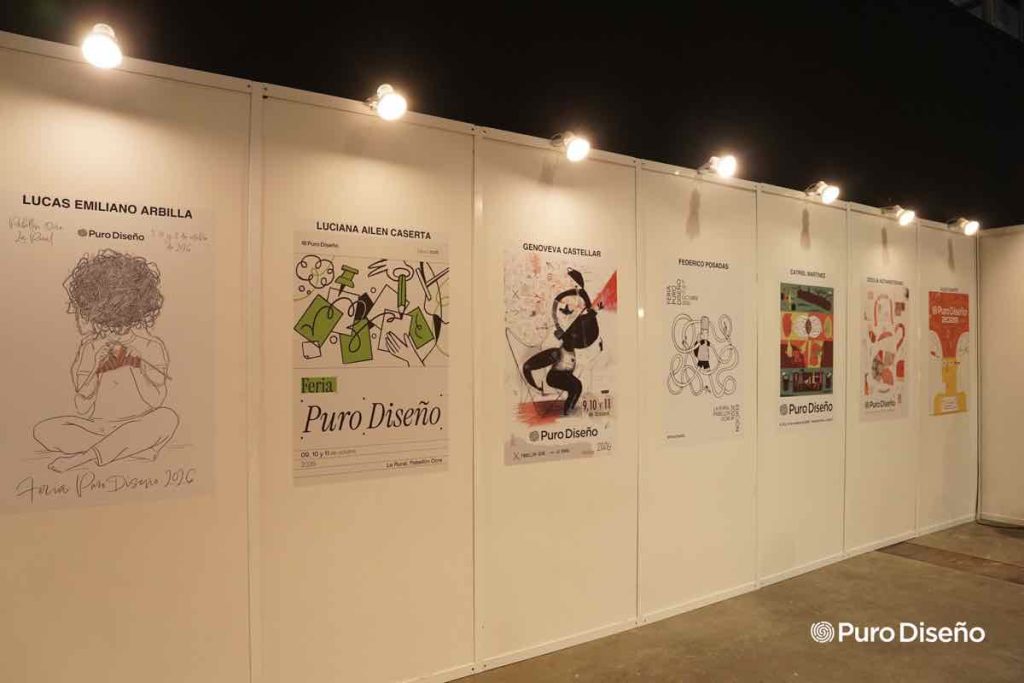 La primera exhibición de afiches inspirados en Feria Puro Diseño, en el Pabellón Ocre de La Rural. 