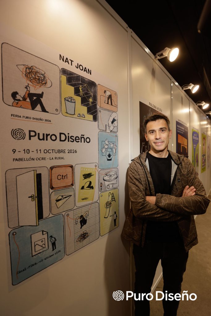 Nat Joan, en la exhibición en La Rural de los seleccionados del concurso “Creá el Póster”.